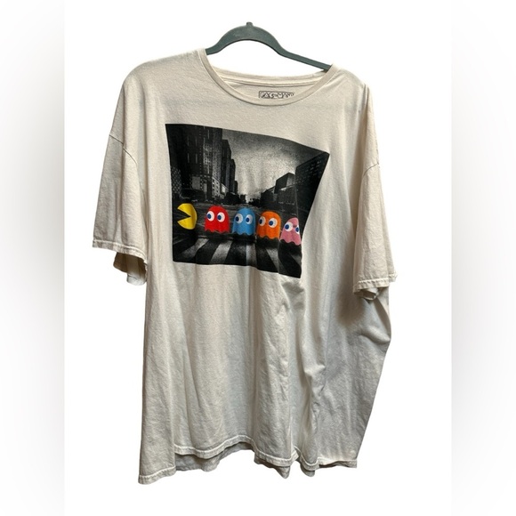 ♥️PAC-MAN ABBEY ROAD by C-Life group graphic T-shirt white Unisex Sz XXL 1980’s - Picture 7 of 11